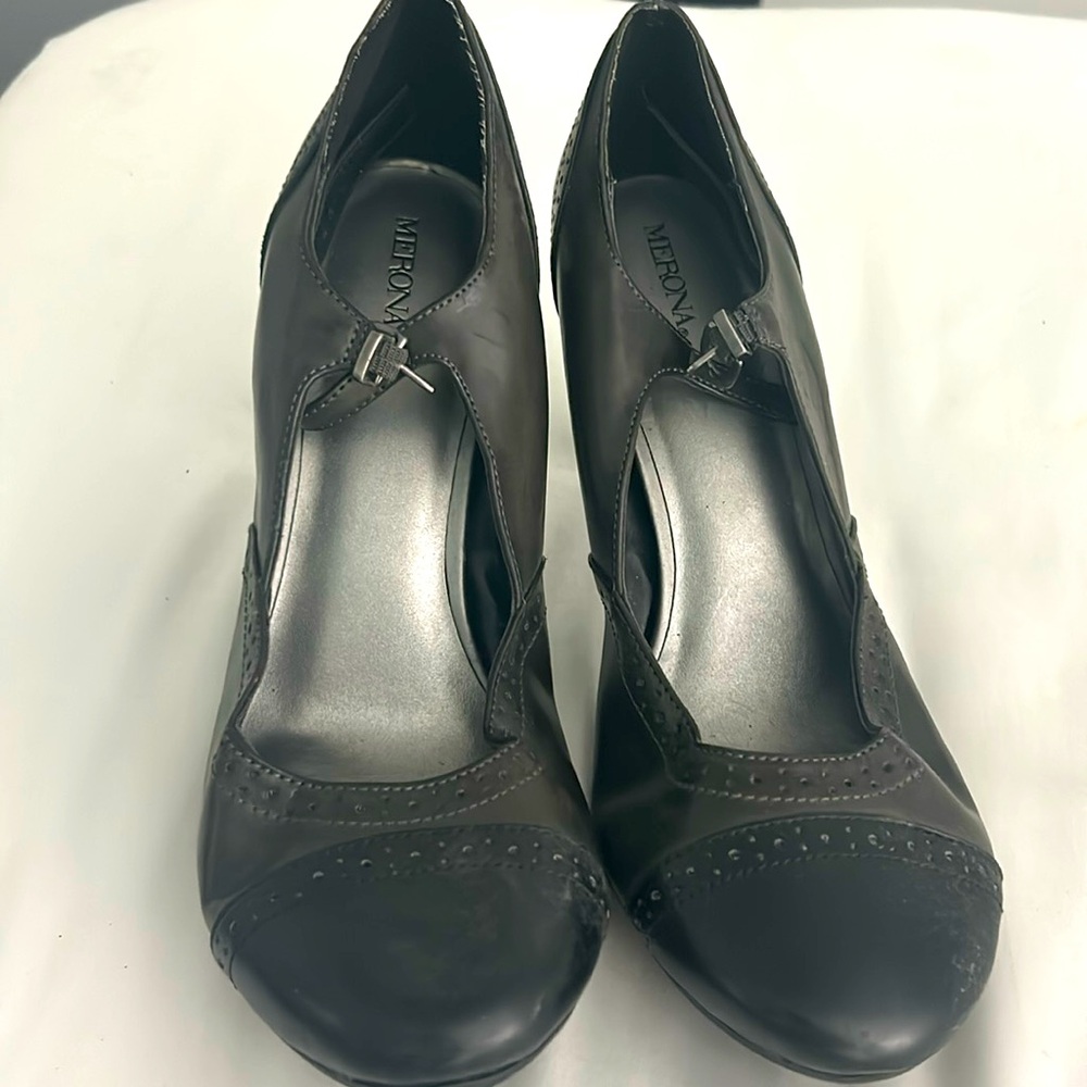 MEEONA black/gray heels WOMENS